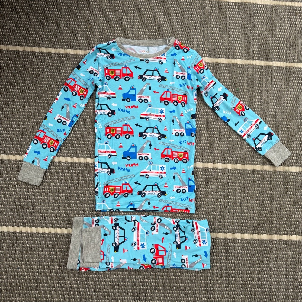 Little Sleepies First Responders Bamboo Viscose Two Piece Pajama Set, 7/8
